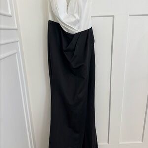 Lulu's Strapless Black and White Dress